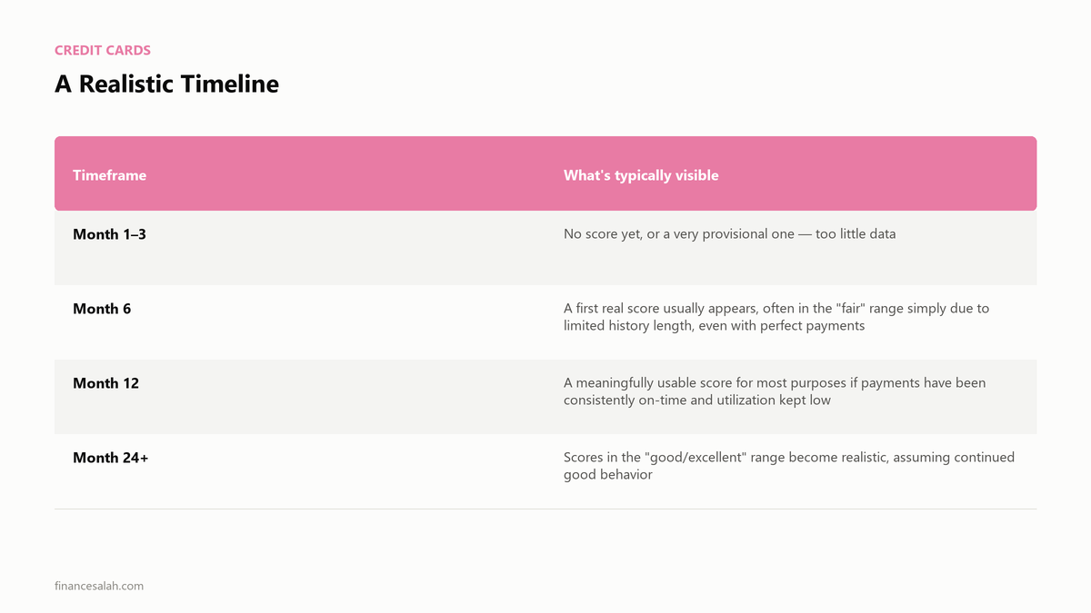 A Realistic Timeline — key details from the FinanceSalah guide on How to Build Credit Score in India With No Credit History